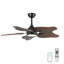 Ventilateur de plafond en bois d'acacia de 44 pouces avec DEL à spectre complet à intensité variable et télécommande pour les grands espaces de vie, style rustique moderne
