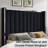 Gerasim Bed Frame with 58" Tall Headboard, Velvet Upholstered Platform Bed-1935209615-1935209614