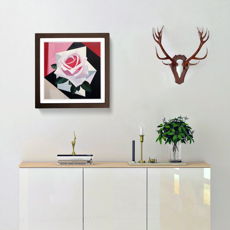 Rose Suprematism No.1 - Framed Print, Walnut
