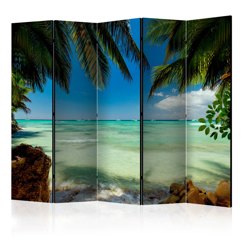 Giannini 225cm W x 172cm H 5 - Panel Solid Wood Folding Room Divider