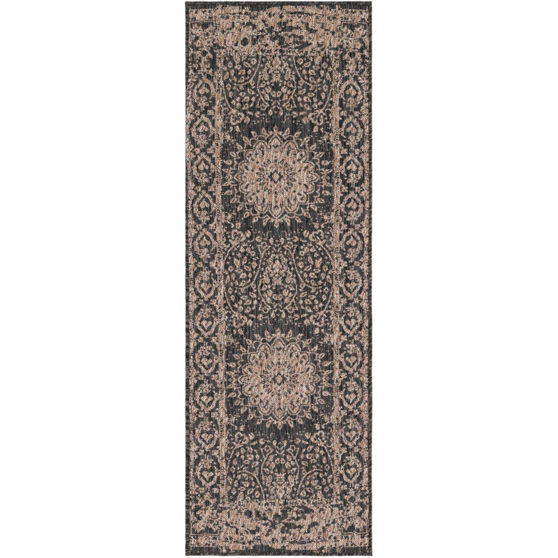 Contemporary Hintz Runner Rug Black Color, Runner 2' x 6'1"