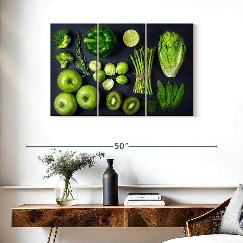 Yarlin Green Fruits And Vegetables, 24" H x 38" W