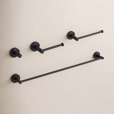 Circular 4-Piece Bathroom Hardware Set