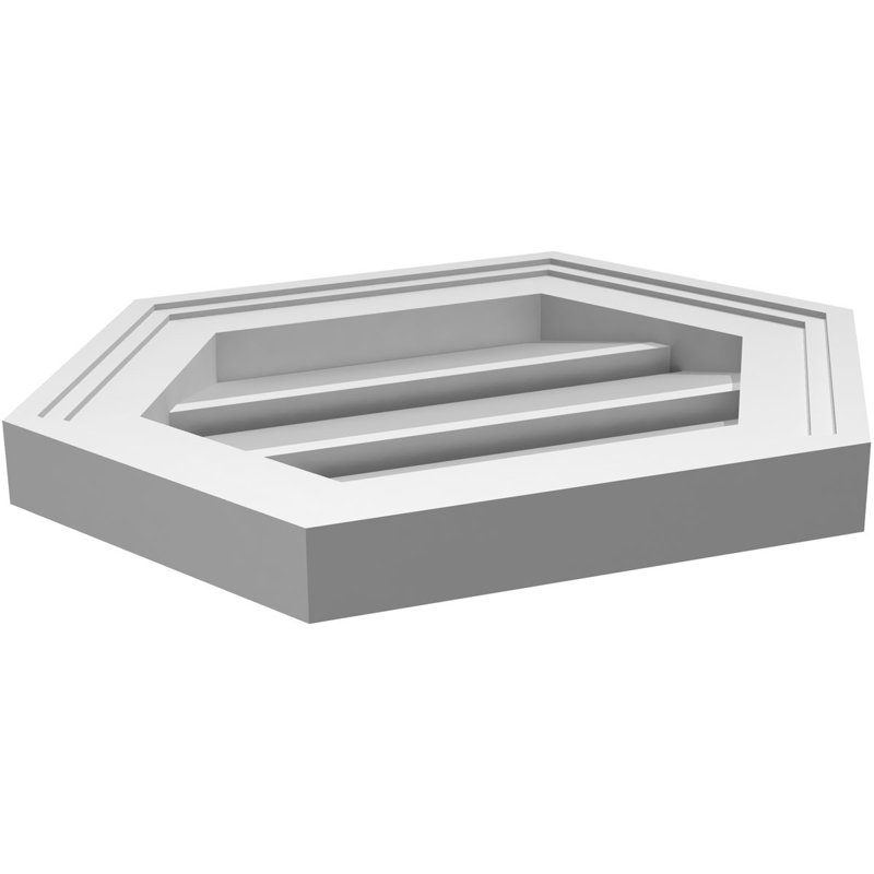 Évent horizontal fonctionnel à pignon en uréthane à surface horizontale Signature, H 12 po x l 16 po x P 1,5 po