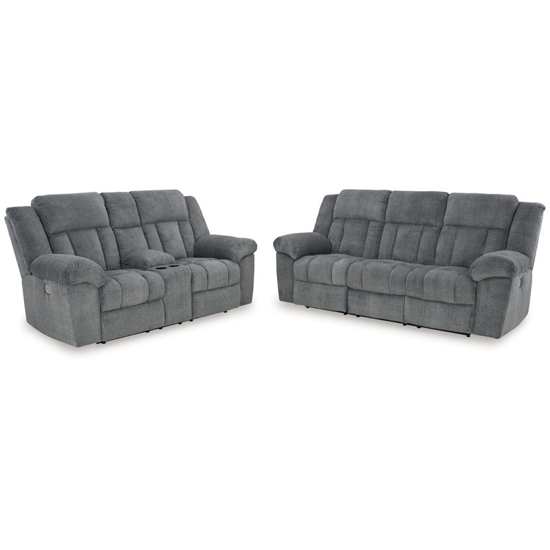 Canapé inclinable électrique Tip-Off et causeuse, Gris