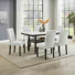 Ensemble de table de salle à manger en bois 7 pièces avec 6 chaises Wyncote, gris pierre