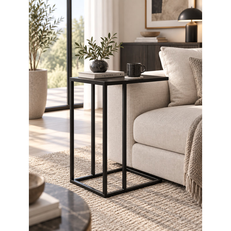 Tanu End Table, 23" H x 19" W x 11" D, Black Iron