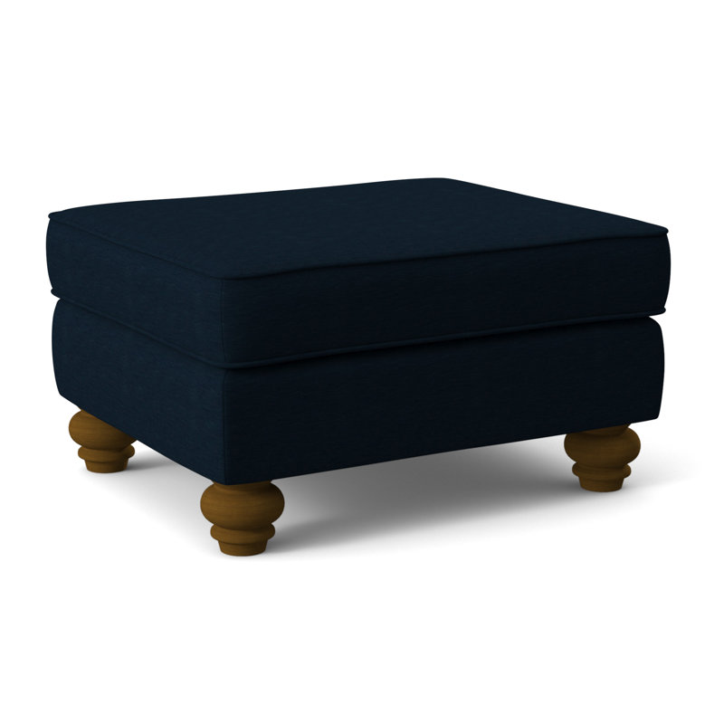 Lowell Upholstered Ottoman, Havana Finish, Knit Fern Boucle; 0309-43