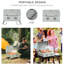 Plateau de table portatif au propane Gris. Pieds pliables pour la mobilité. Pour le camping, le pique-nique, la cour. Couvercle, thermomètre, plateau à graisse. Barbecue au gaz à 2 brûleurs L 21,75 po x l 18,25 po H 16,25 po. Avec pieds.