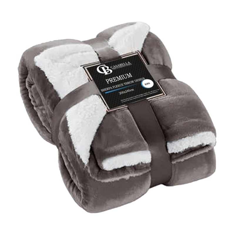 Veyo Throw Blanket, Grey, 200cm W x 240cm L