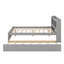 Lit plateforme double avec tête de lit bibliothèque et lit gigogne, base de lit en bois moderne avec tablette de rangement-303912160
