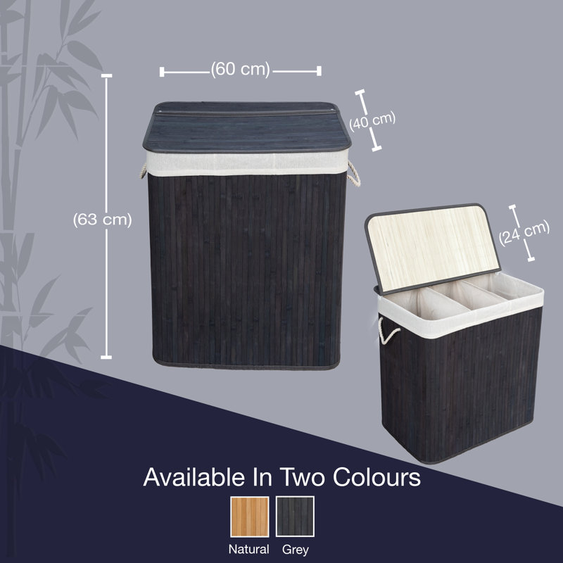 Bamboo Laundry Room Organiser, Grey