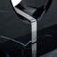 Table basse rectangulaire moderne minimaliste en panneau de fibres à densité moyenne noire avec motif d'autocollant