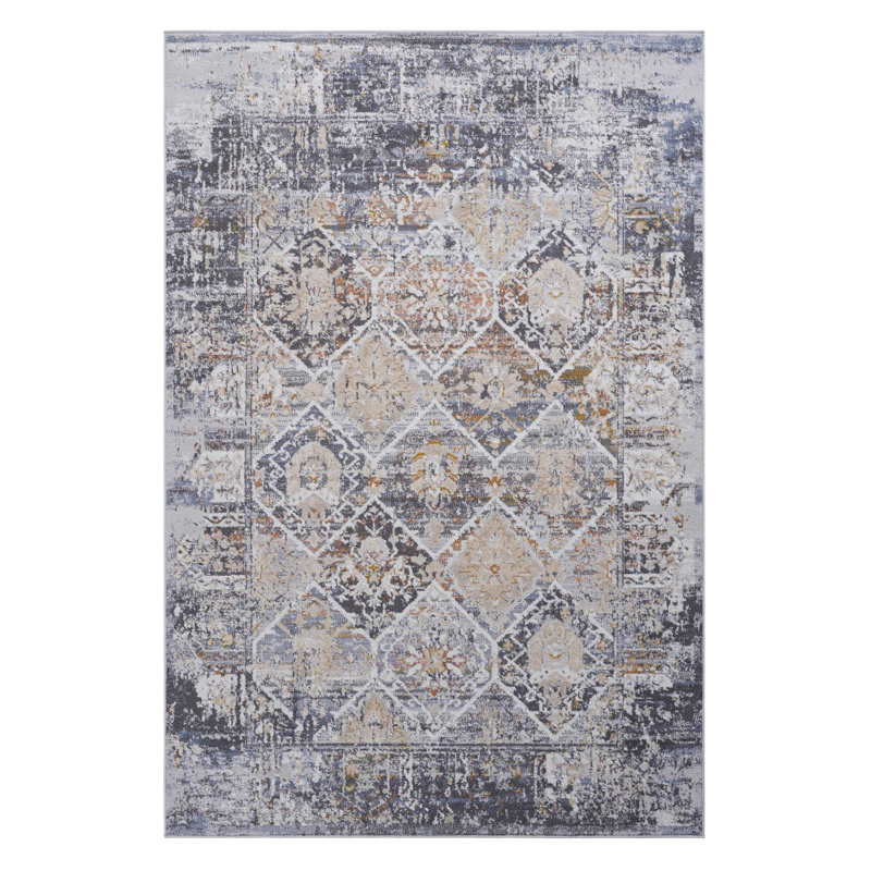 Tapis multicolore tendance en polyester bouclé - Décoration polyvalente pour le salon, la chambre à coucher et le bureau personnel