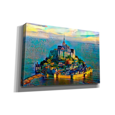 Epic Graffiti 'France Normandy Mont Saint-michel'  by Pedro Gavidia Canvas Wall Art, 60" x 40"