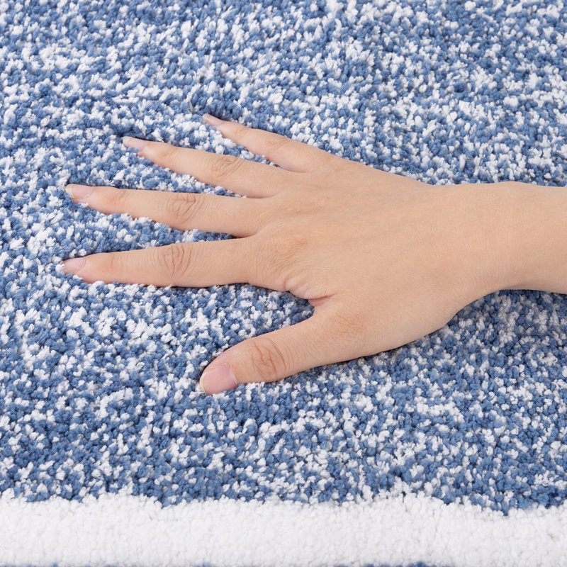 Ensemble de 4 tapis de bain en microfibre absorbante douce avec envers antidérapant (ensemble de 4), Menthe