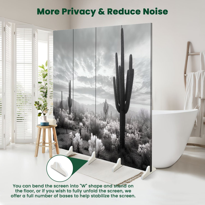 Cloison pliante 4 panneaux à cloison Saguaro Royal Forest, 4, H 71 po x l 64 po x P 1 po