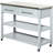 Kitchen Cart With Top, 2 Open Shelves, Drawers, Gray, Rustic Style For Home Island, Inspired Decor
