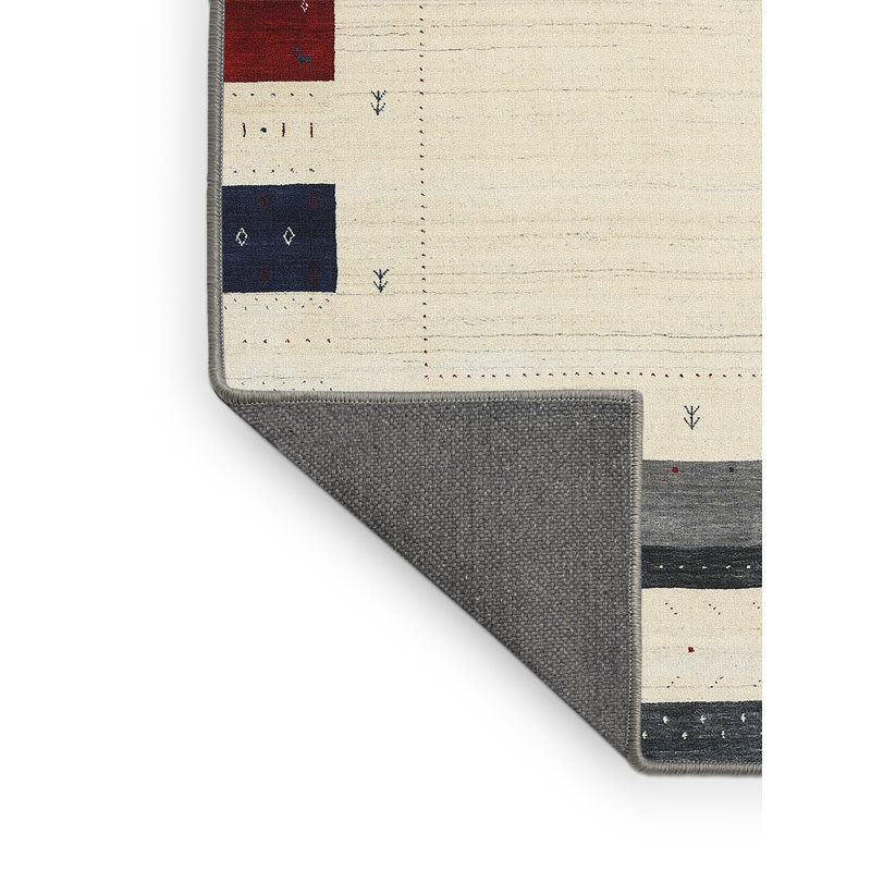 Tapis contemporain gris / beige, Rectangle 5 pi x 8 pi