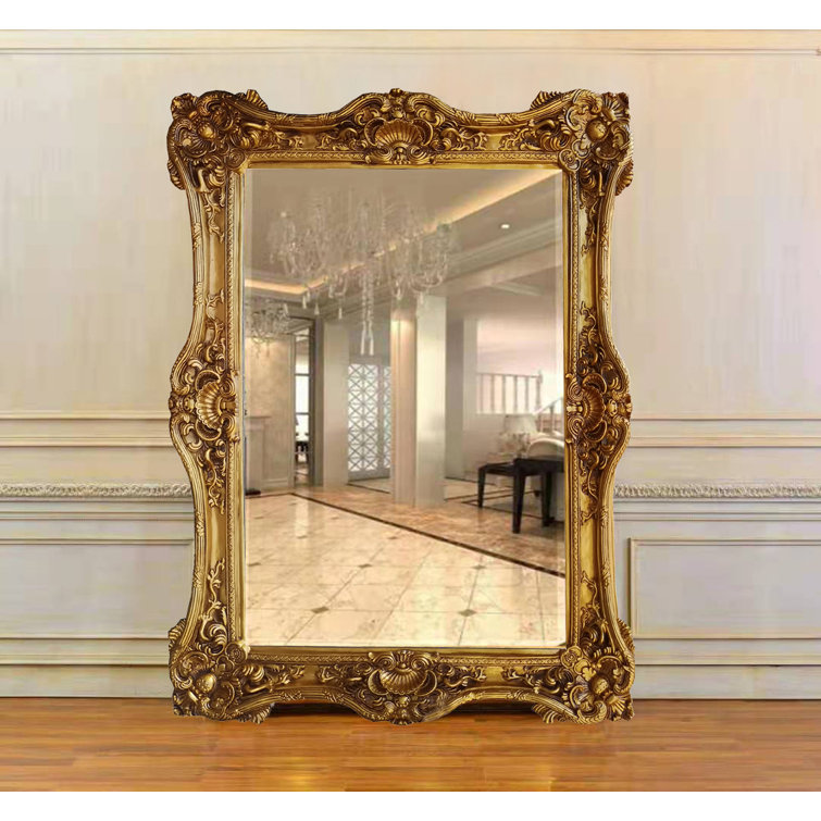 Antiqued Ornate Frame Floor Mirror Living Room Decor Vintage 