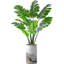 Arbre artificiel dans un pot de fleurs moderne, décoration d'arbre en soie artificielle Monstera (pot et arbre)-141567761-156323611