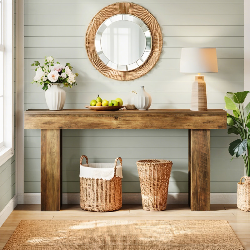Console 63 po, canapé de style campagnard