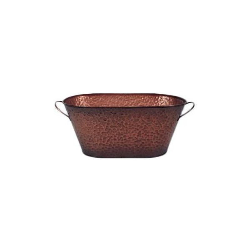 Seau ovale en métal martelé, Cuivre, 6''H x 6''W x 9''D