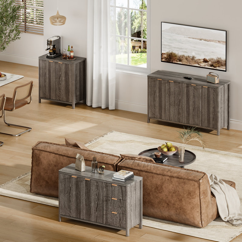 4 - Door Accent Cabinet & Adjustable Shelf, Dark Gray