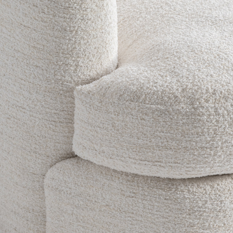 Plush Upholstered Swivel Armchair