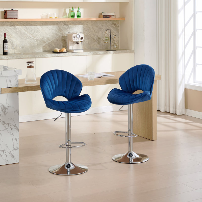 Ensemble de 2 chaises de salle à manger, tabourets de bar - tabourets réglables avec dossier et repose-pieds, chaises de bar à hauteur de comptoir