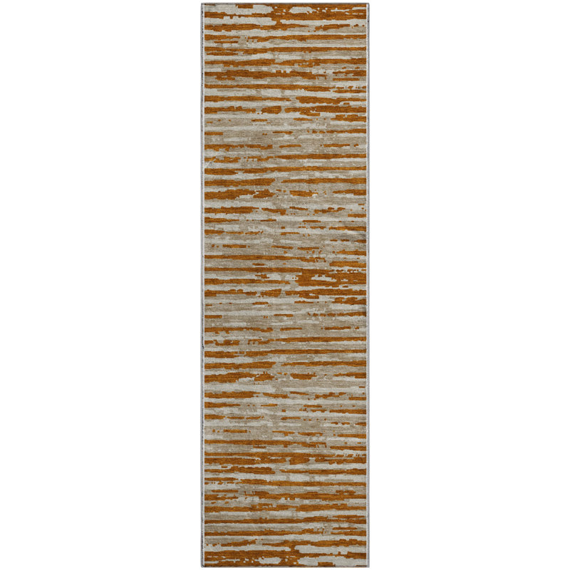 Premium Machine Washable Prisco Paprika Rug, Runner 2'3" x 7'6"