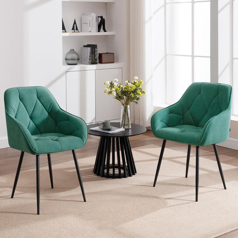 Bharmal 50.5cm H Velvet Upholstered Armchair, Turquoise, 2