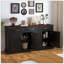 Buffet de rangement réglable avec 3 poignées rétro en métal et 4 pieds en pin, pour le hall d'entrée, le salon, la salle d'étude et la salle à manger-122837654-122837652