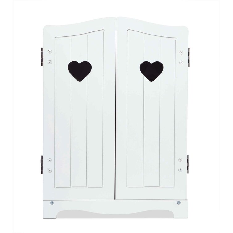 Melissa & Doug Mine to Love Wooden Play Armoire Closet for Dolls, Stuffed  Animals - White (44