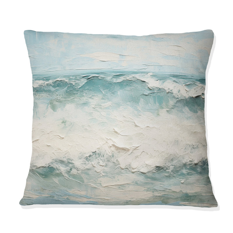 Coussin Minimalisme Wave Horizon I - Imprimé océan côtier