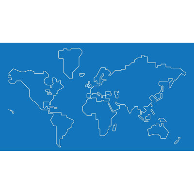 Adhésif mural moderne carte du monde