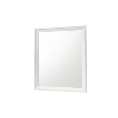 34.4"W Contemporary Mirror, White