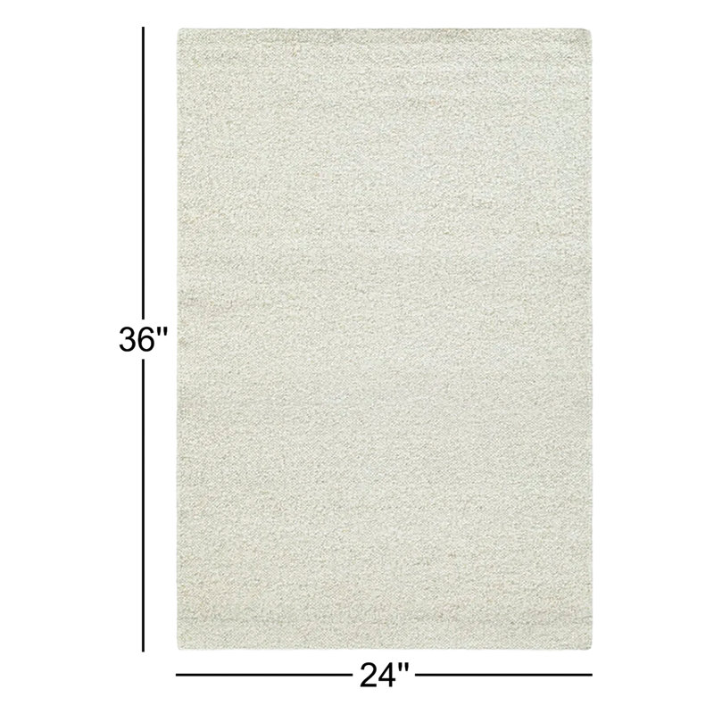 Dezi Flatweave Wool Neutral Area Rug, Rectangle 2' x 3', Ivory