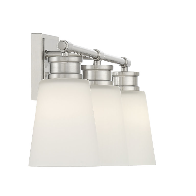 Libre 3 Light Frosted Dimmable Vanity Light, Brushed Nickel