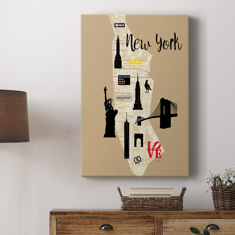 Carte graphique de la ville de New York - galerie sur mesure Cavas, H 36 po x l 24 po