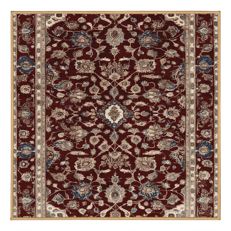 Tapis brun lavable à la machine, Carré 3 pi