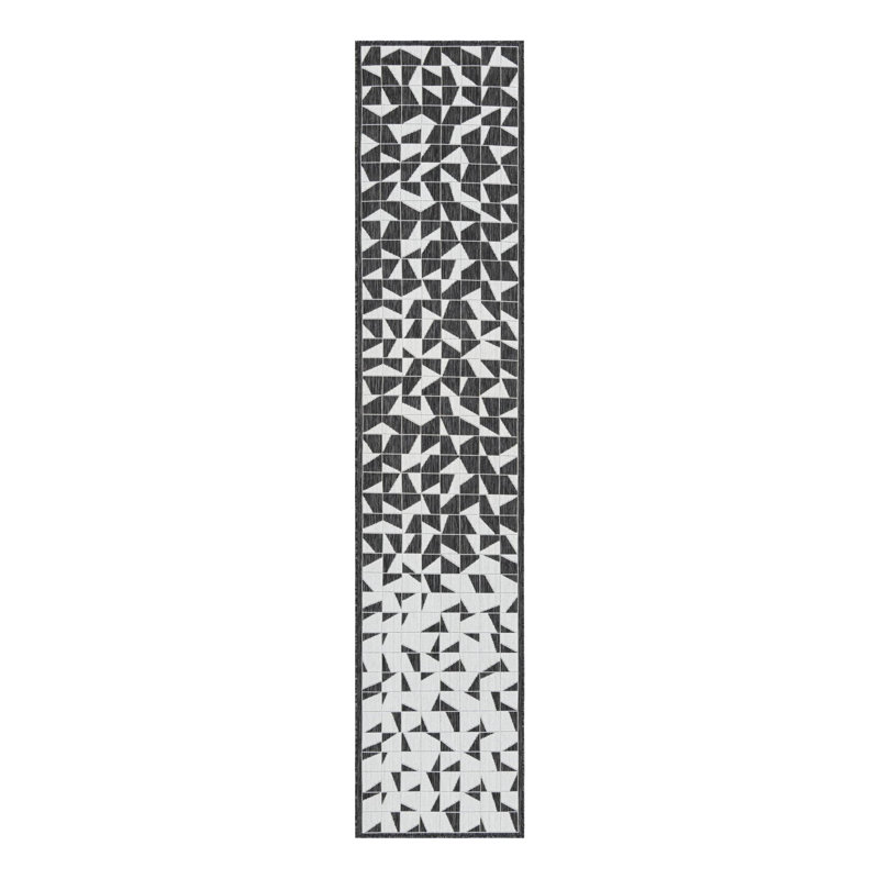 Tapis intérieur / extérieur d'extérieur moderne, Tapis de couloir 2 pi 7 po x 12 pi