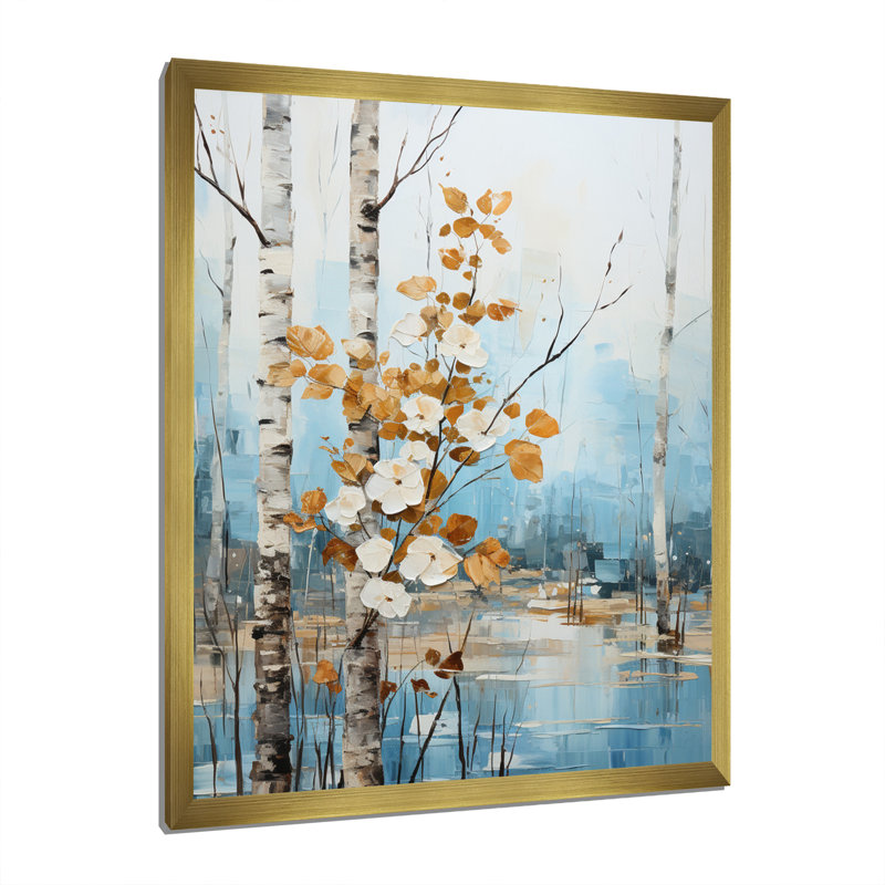 Vrisha Whispering Winds II - impression, Encadrement doré, H 40 po x l 30 po x P 1,5 po