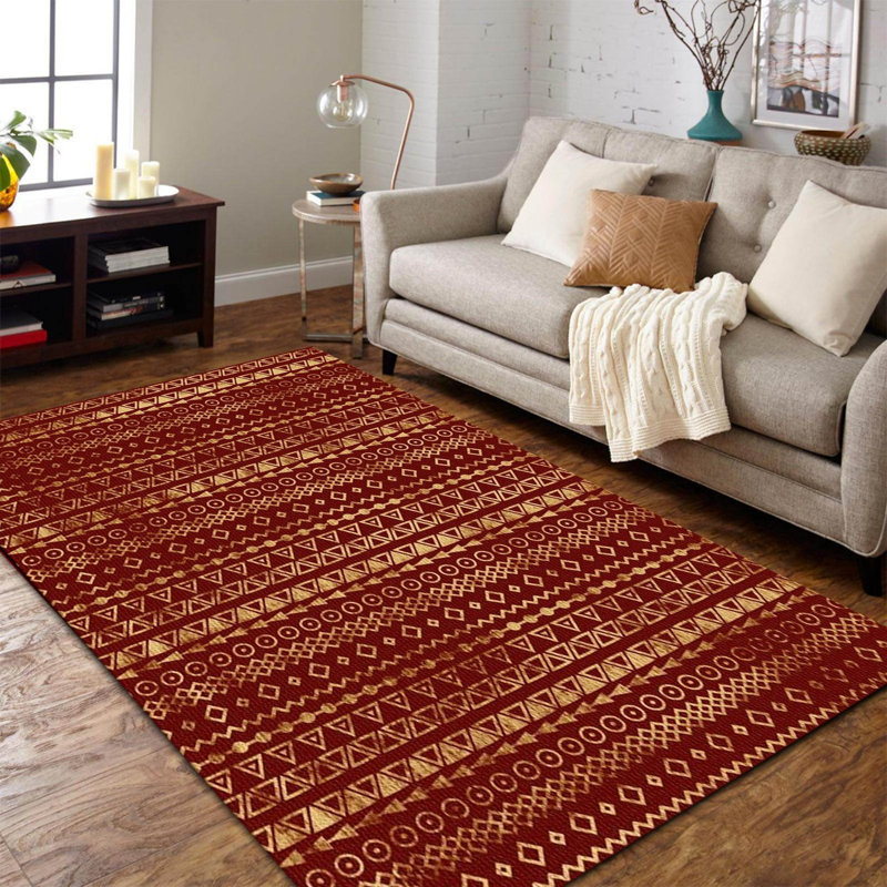 Tapis d'intérieur / extérieur en coton tissé à la machine Taliyah Southwestern, Carré 2 pi 7 po