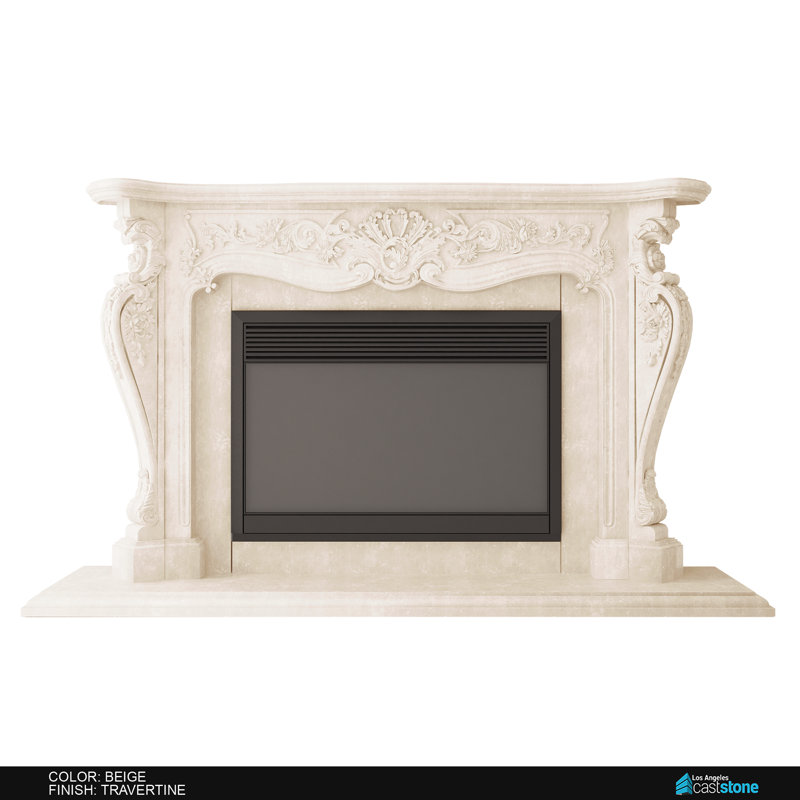 Cadre de cheminée Anahit, Travertin-beige