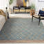 Tapis bleu / brun en jute / coton / laine à tissage plat Keyren-314469133