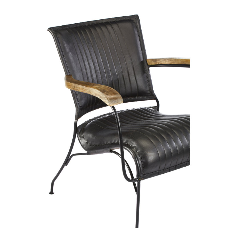 Abdulaye Upholstered Metal Armchair in Black