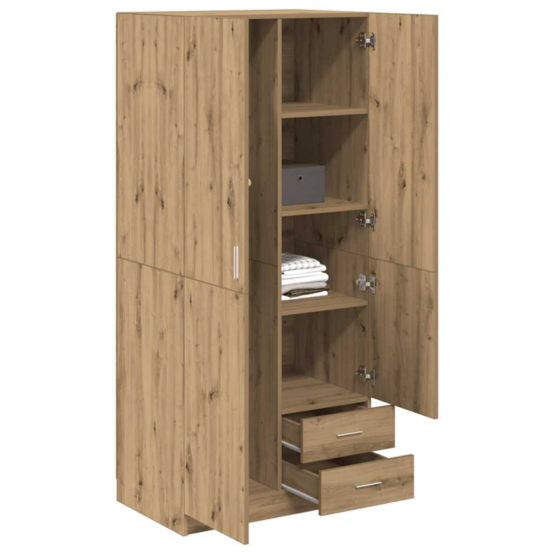 Andrin 2 Door Manufactured Wood Wardrobe, Artisan Oak