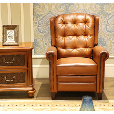 Fauteuil inclinable en cuir véritable Lazelle