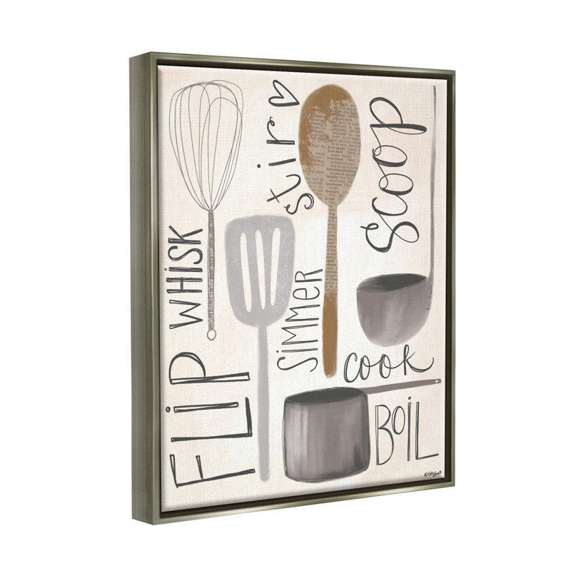 Art mural en toile flottante Flip Whisk, L 25 po x H 31 po, Cadre flottant gris lustré